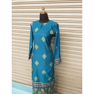 [Ready Stock] Baju Kurung Pesak Songket Emerald Terkoise Green Sakura Santana SB Line Simple Murah