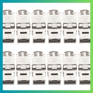 12 Pcs RJ45  Cat7 Cat6A Shielded  Zinc Alloy Module Network  Jack Connector Adapter 10GB Network tuk