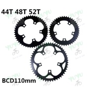 5Holse Crank Chain Ring 110 BCD 44T 48T 52T Sprocket Steel Chainring For MTB RB Fixie Crank Set