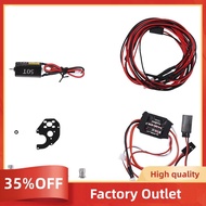 050 50T Brushed Motor & 30A ESC & 2 White 2 Red LED Light for Axial SCX24 1/18 1/24 1/28 1/32 RC Car