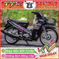 Tem sirius mặt trời nhỏ Tem xe phụ kiện sirius màu hồng nền đen chỉ xanh đẹp Shop TTX team rời sir