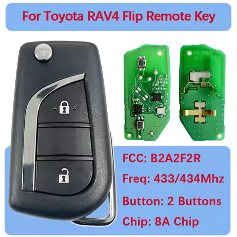 CN007344 OEM PCB Flip Remote Key Fob 2 Buttons 433.58MHz /434.42Mhz 8A Chip FCC ID B2A2F2R For Toyot