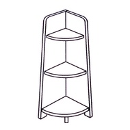 ALMARIIS (WCR3) 3 TIER SHELF CORNER UNIT/ 3 TIER UTILITY SHELVING / 3 TIER BOOKCASE / 3 COMPARTMENT 