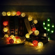 創意燈飾 籐球燈串 電池款 燦爛陽光 長度2M LED氣氛燈 聖誕節