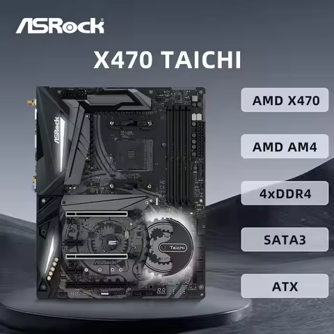ASROCK X470 TAICHI Motherboard Support 5800X3D 5700x3D 5700X 5600G 4600G CPU AMD X470 4xDDR4 3200 MH