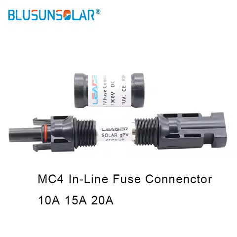 Solar Connector In-line Fuse 1000V DC Male To Female PV Solar Fuse Holder Protection 2/3/5/10/12/15/