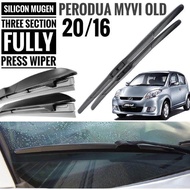 2Pc Perodua Myvi Old Silicon Wiper Car Mugen Wiper Three Section Fully Press Silicone Wiper Myvi 200