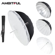 AMBITFUL 105cm 130cm 160cm Deep Parabolic Black Silver White Reflective Umbrella Studio Light Umbrel