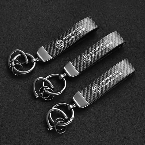 For MG Morris Garages MG 6 3 5 7 TF ZR ZS HS GS GT Hector RX5 RX8 Car Carbon Fiber Leather Keychain 