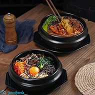 JENNIFERDZ Casserole Clay Pot, Anti-scald 16cm Size Korean Stone Pot, Soup Pot Non Stick with Tray H