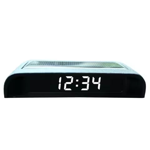 41XA Solar Charging Vehicle Clock with Glow Function Automobile Solar Energy Clock