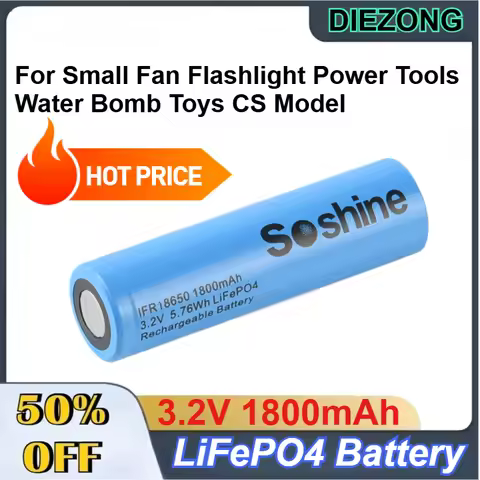 18650 3.2V 1800mAh LiFePO4 Battery for Small Fan Flashlight Power Tools Electric Toys CS Model Recha