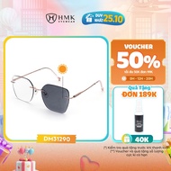 HMK Eyewear 0 Degree Color Changing Rimless Drilled Frame Glasses for Men and Women Anti-UV - DM3129