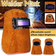 Leather Head Welding Shield Wear Welding Helmet Mask Protection Jobs