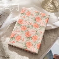 Cute Rose Fabric Book Cover A5 A6 Handmade Book Cover Adjustable Notebook Book Cover