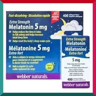 Webber Naturals - 特強甜睡褪黑激素5毫克 400粒 好睡眠時差 平行進口 (效期: 01/2028)