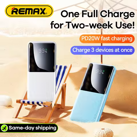 REMAX 20000mAh Power Bank Fast Charge For iPhone 15 14 Pro MAX 13 12 11 X iPad Xiaomi Samsung Tablet