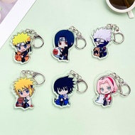 Uzumaki Naruto Anime Acrylic KeyChain Cartoon Uchiha Itachi Sasuke Bag Pendant Backpack