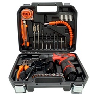 {SG} 36PCS Multifunctional Tools Set Electric Household 12V Cordless Power Drill Kits Toolbox with 1 Charge +2 Battery