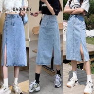 baju raya perempuan Women's Mid-Length Korean Style Denim Skirt