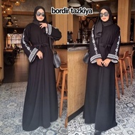 Gamis Abaya TAZKIA Hitam Turkey Maxi Dress Arab Saudi Bordir Bordir
