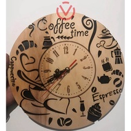 [UYEN CNY] Wall clock for coffee shops, cafes, coffee time used to decorate shops, offices,....