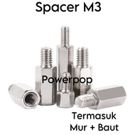 M3 PCB Foot Spacer 1cm 1.5cm 2cm 2.5cm 3cm Stainless PCB Spicer + Nut Bolt
