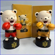 Comic One Piece Boxer Bepo Action Figure White Bear Model Dolls Toys For Kids Home Decor Gift Collection Car Ornament