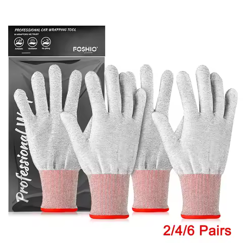EHDIS Cut Resistant Carbon Fiber Working Gloves Vinyl Wrap Car Film Window Tinting Finger Protector 
