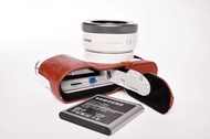 Handmade Genuine Real Leather Half Camera Case Bag Cover for Samsung NX3000 Bottom Opening Version B