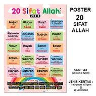 (A3 SIZE)POSTER SIFAT ALLAH A3 Frame Islamic Wall Decor Islamic Wall Art