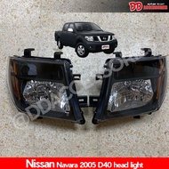 ไฟหน้า Navara 2005 2006 2007 2008 2009 2010 2011 D40 ไฟหน้าโคมดำ มุมสีส้ม NT