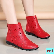 Square Dance Shoes Women Summer Microfiber Hollow Short Boots Soft-Soled Mother Breathable Sandals Hole Dancing