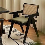 Solid Wood Back Chair Cafe Balcony Leisure Nordic Japanese Style Gar Dining Chair B & B Chair Rattan