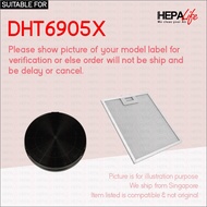 De Dietrich DHT6905X Compatible Cooker Hood Carbon Charcoal & Grease Replacement Filter - Hepalife