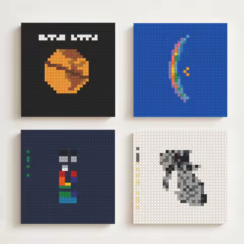 C-Coldplay British Rock Band Creative MOC Building Blocks Brick Pixel Mosaic Decoration Artwork For 