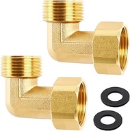 2 pieces 3/4 inch brass movable fitting, 3/4 inch female x male thread, 90 degree angle fitting, bra