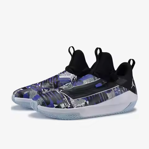 Nike Official Genuine Jordan Jumpman Hustle PF Men's Basketball Shoes Lace-up Shock Absorbing Wear-R