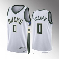 Summer Damian Lillard Milwaukee Buck‘’s #0 Green Jersey 2022-23 Icon Edition