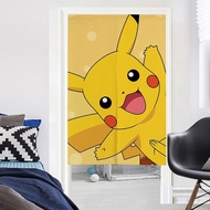 Living Room Door Curtain Japanese Style Half Curtain Door Curtain Pikachu Velcro Children Door Curtain Cute Cartoon Kitchen Half Door Curtain Bathroom Partition Curtain Fabric Curtain Product Attention Remind Those who Place Order Please Pay Atten