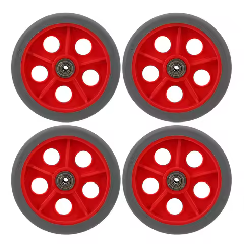 4Pcs Shopping Cart Wheels Heavy Duty Silent Caster Set 5 Inch Replacement Wheels for Folding Utility