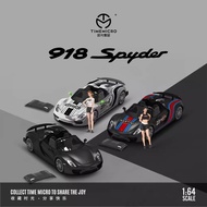 Time Micro 1:64 918 Spyder Martini Super Car Diecast Model Car Metal Chassis Acrylic