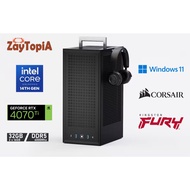 ZayTopia ITX Mini Tower Gaming Desktop [Core i5- 14600KF 3.50GHz & NVIDIA RTX 4070Ti]