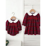 christmas outfit christmas dress kids Sisters Dress One Big One Little Girl Dress Christmas Clothes 