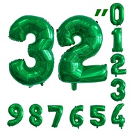 32inch Number 0-9 Foil Balloon Green Number Aluminum Balloon Wedding Birthday Decoration