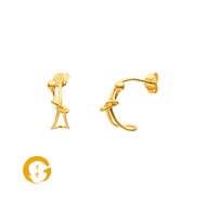 Orient Jewellers 916 Gold Rope Knot Huggie Earrings
