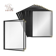 12 Pack A4 Menu Protective Case Crystal Clear Vinyl (Black, 2 Pages/4 Views - 8.5 Inch X 11 Inch)