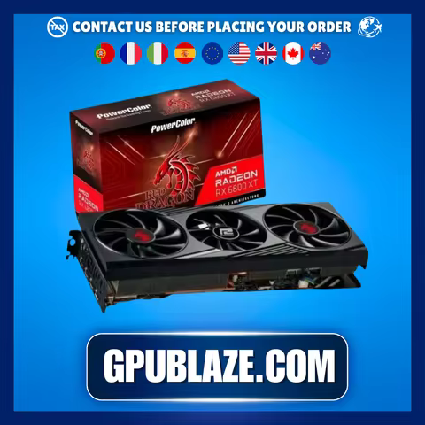 PowerColor Radeon RX 6800 XT 16GB Red Dragon GDDR6 Video Graphics Card GPU