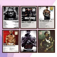 Poster Seni Gambar Penyanyi Hip Hop Pop 50 Cent 21 Savage untuk Hiasan Dinding Bilik Tinggal dan Rum