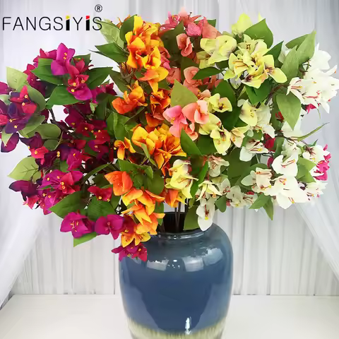 86cm 60 Heades20Leaves Artificial Flowers Bougainvillea For Wedding House Garden Decorative Simulati